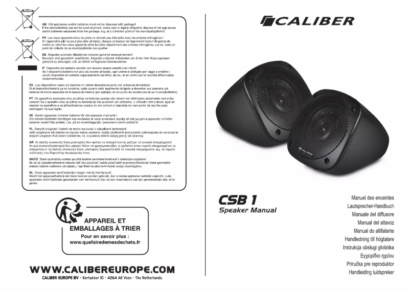 Page 1 of the manual User Manual Caliber CSB1