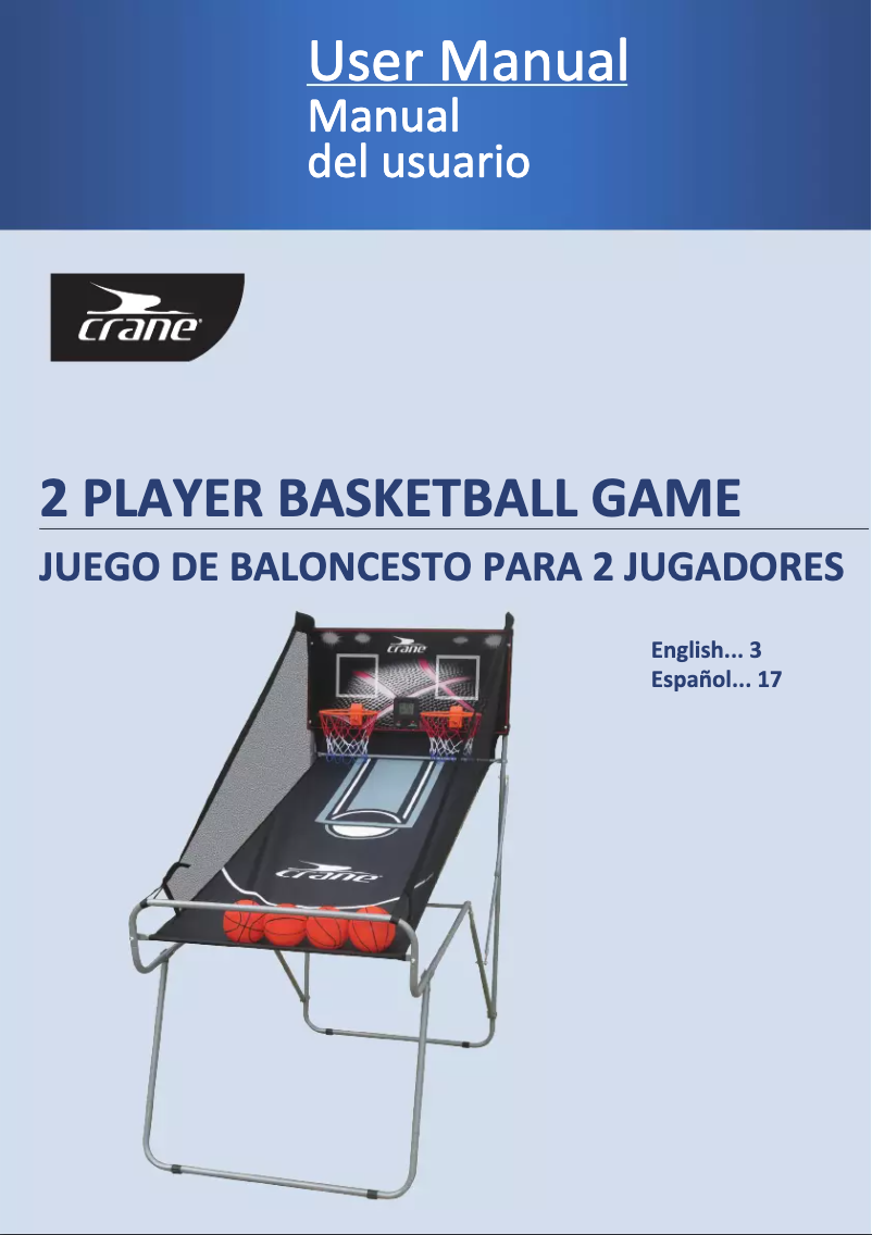 First page image of the manual for 2 Player Basketball Game 45884