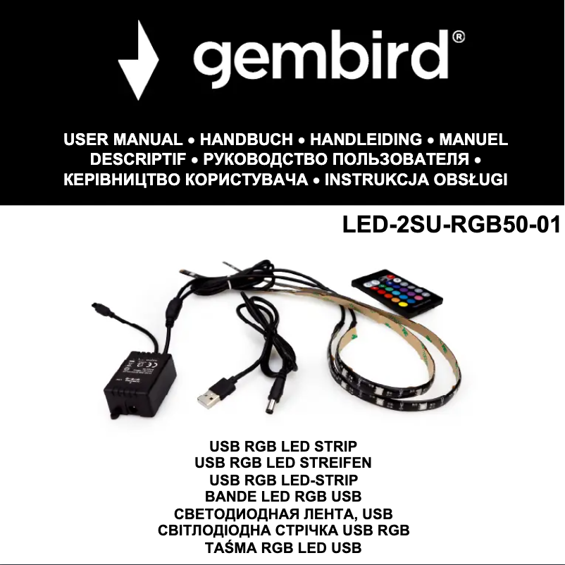 First page image of the manual for LED-2SU-RGB50-01