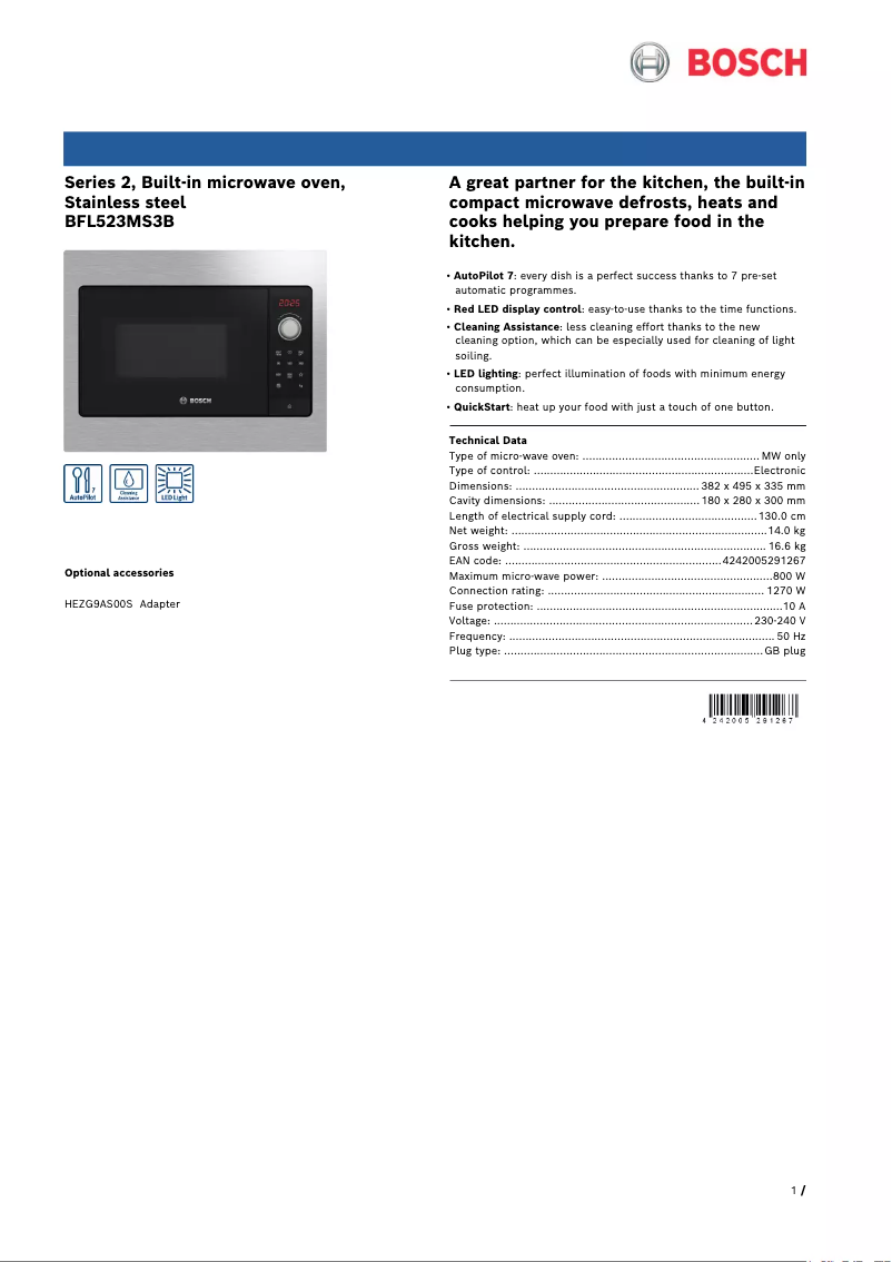 First page image of the manual for BFL523MS3B