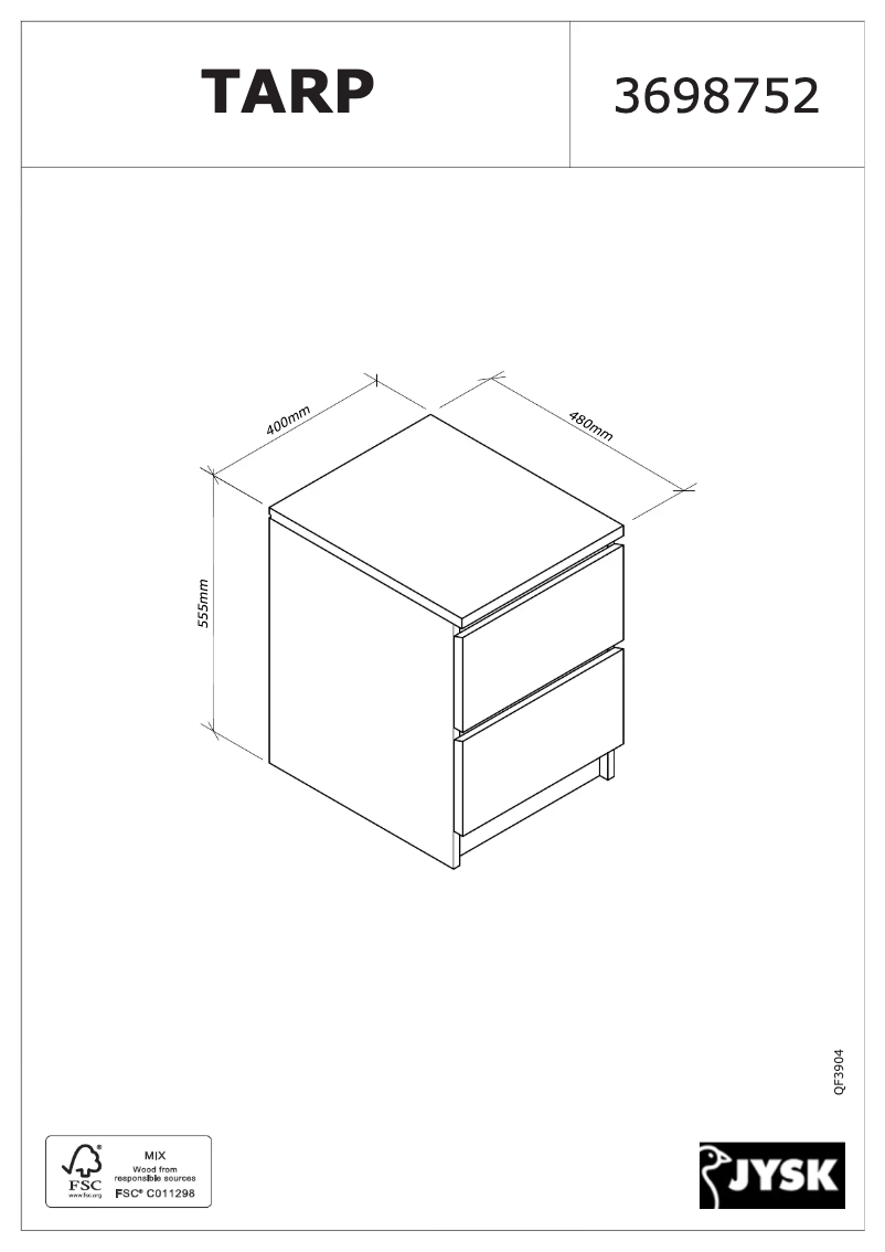 First page image of the manual for TARP