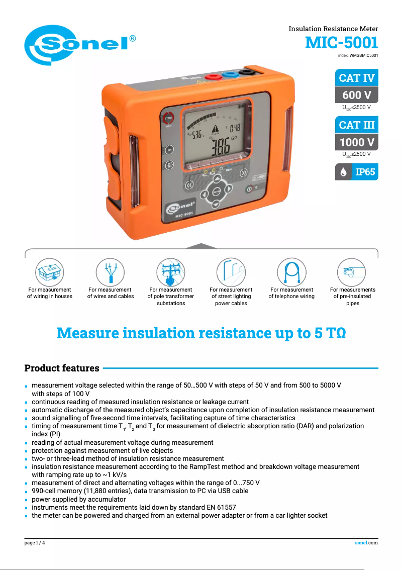 First page image of the manual for MIC-5001