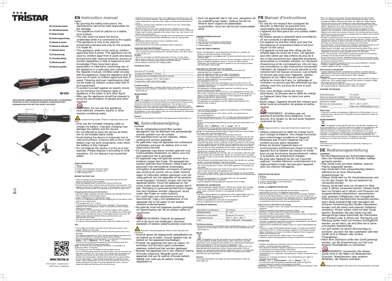 Page 1 of the manual User Manual TriStar HD-2503