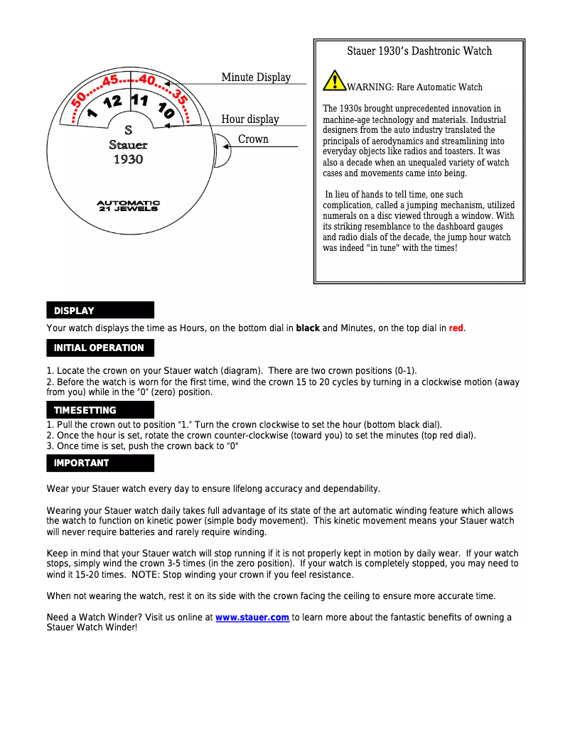Page 1 of the manual User Manual Stauer 17469
