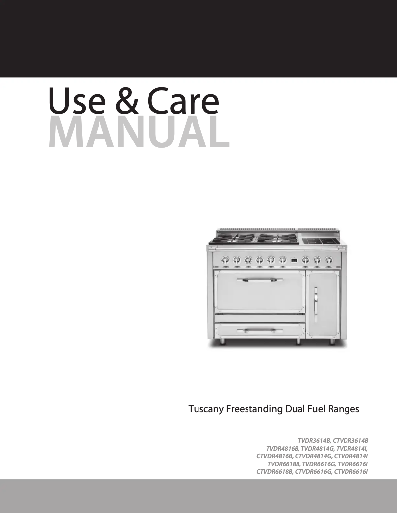 Page 1 of the manual Use and Maintenance Manual Viking TVDR3614BDB