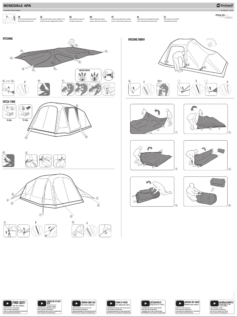 Page 1 of the manual Installation Guide Outwell Rosedale 4PA