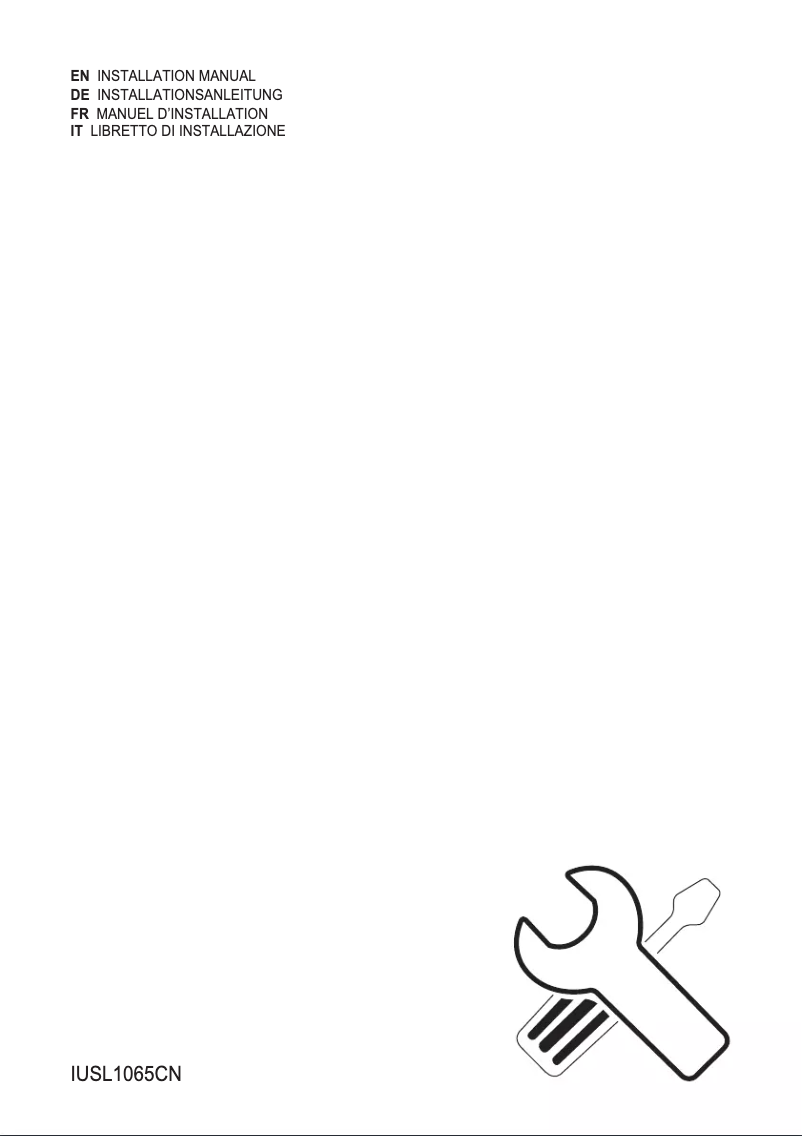 Page 1 of the manual Installation Guide Electrolux IUSL1065CN