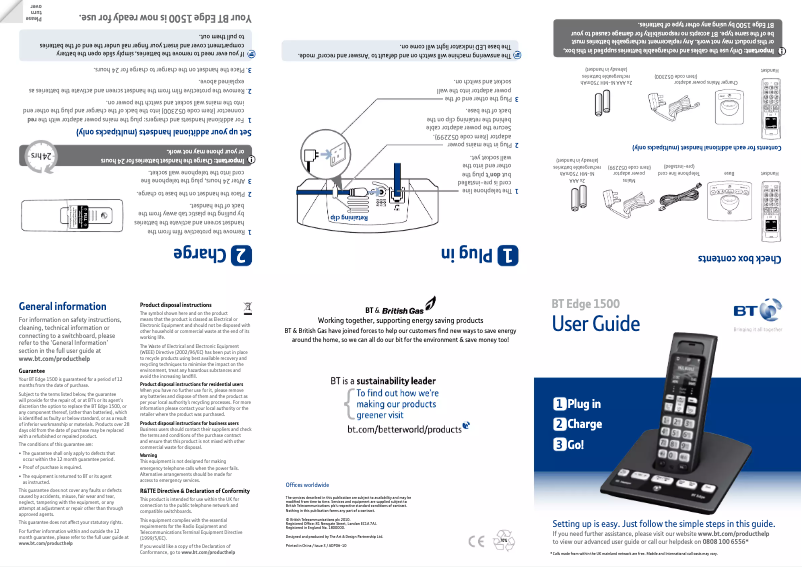 First page image of the manual for Edge 1500
