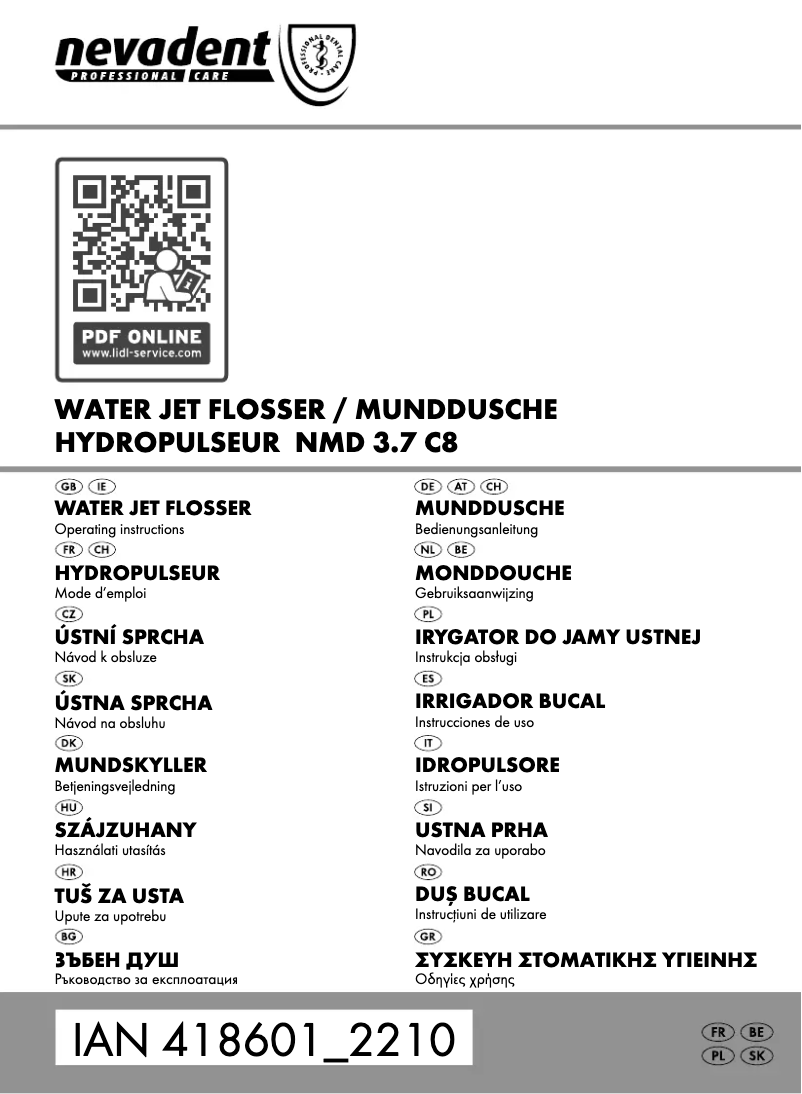 Page 1 of the manual User Manual Nevadent NMD 3.7 C8