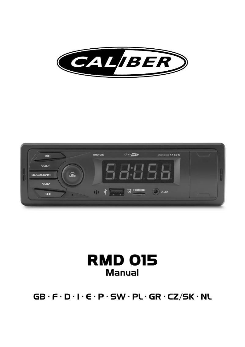 First page image of the manual for RMD015