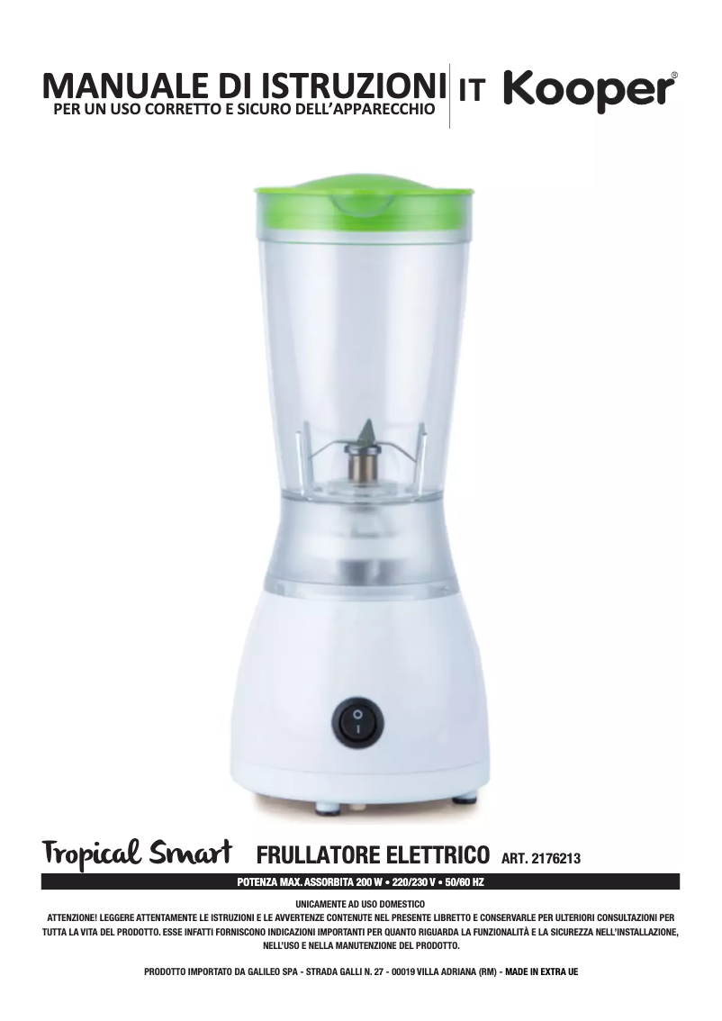 Page 1 of the manual User Manual Kooper 2176213