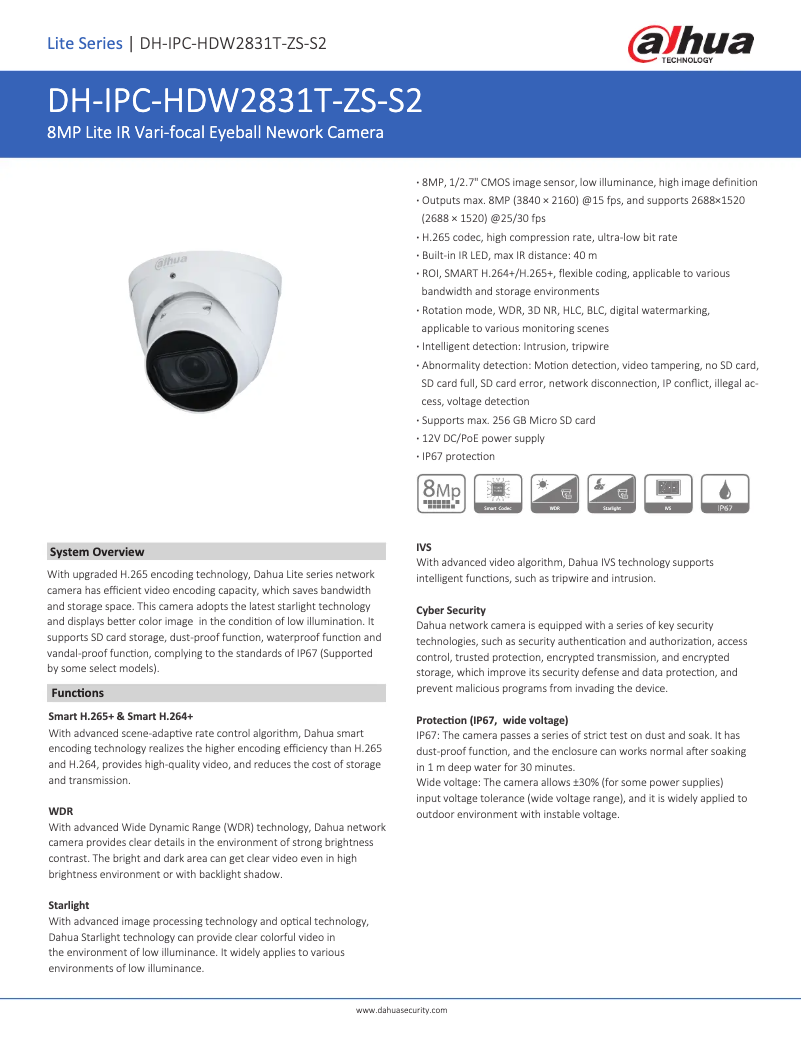 First page image of the manual for IPC-HDW2831T-ZS-S2