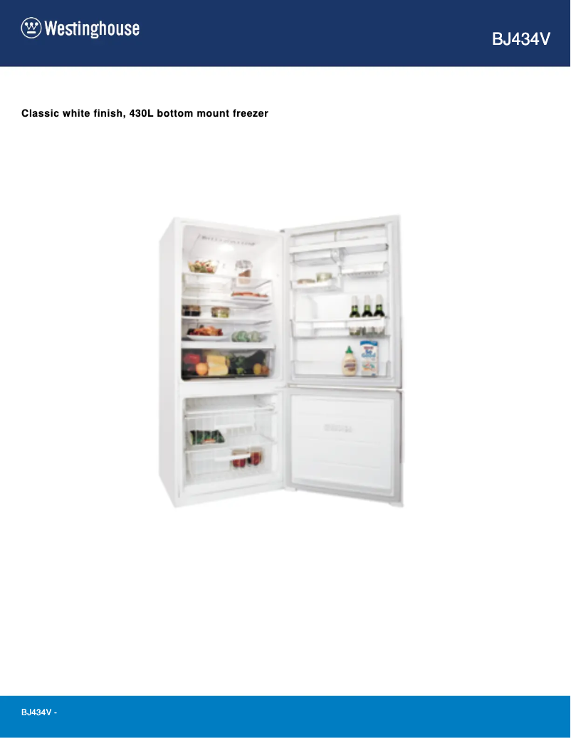 First page image of the manual for BJ434V