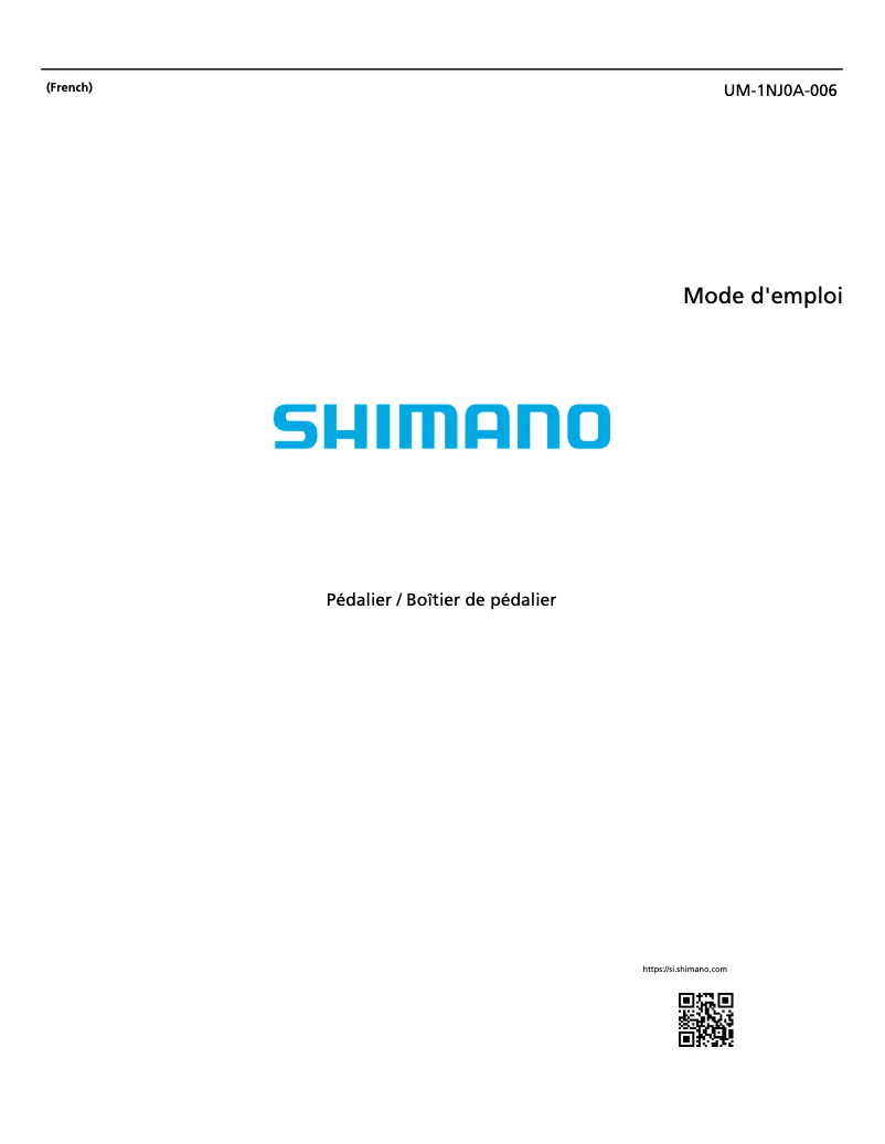 Page 1 of the manual User Manual Shimano SM-CDE70