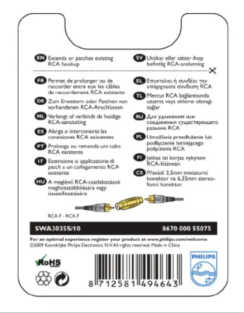 First page image of the manual for SWA3035S