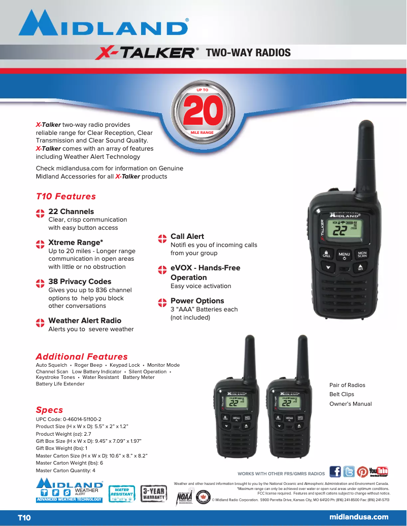First page image of the manual for X-Talker T10