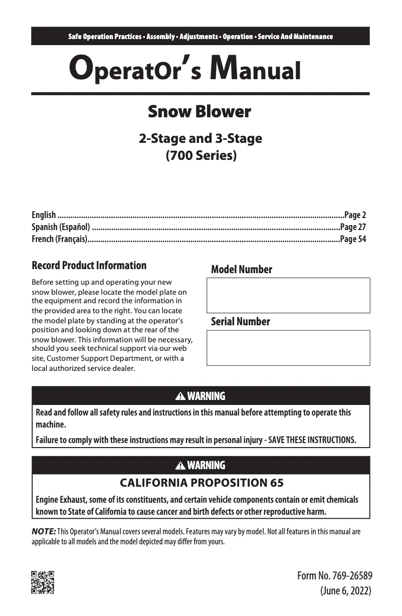 First page image of the manual for Storm Tracker 2890