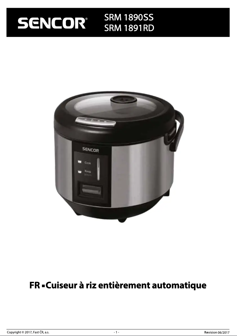 First page image of the manual for SRM 1891RD