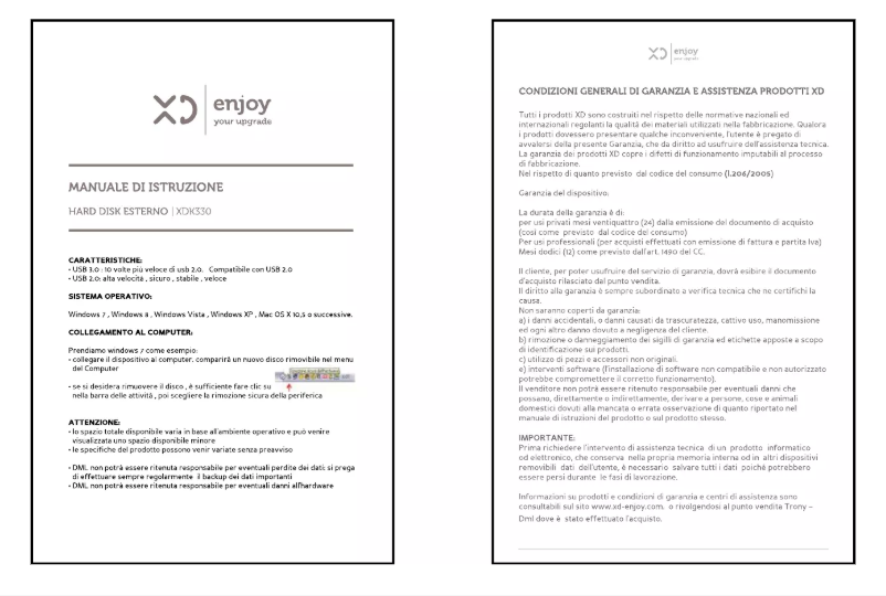 Page 1 of the manual User Manual XD K330