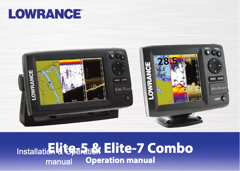 Page 1 of the manual User Manual Lowrance Elite-7x Chirp