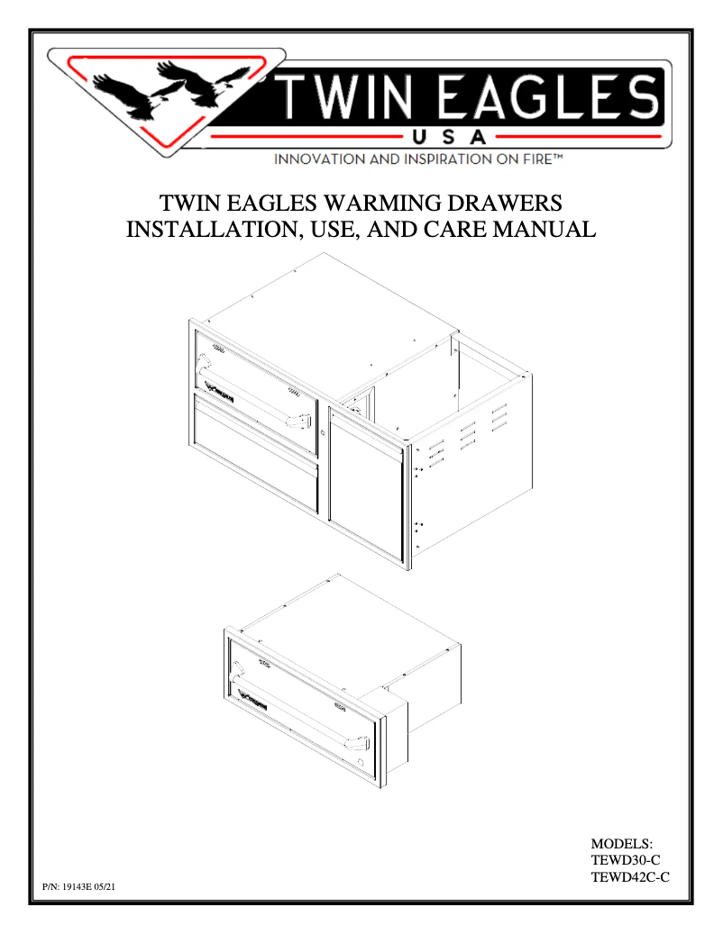 Page 1 of the manual User Manual Twin Eagles TEWD30-C