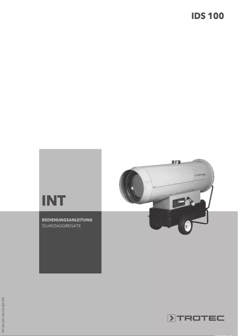 Page 1 of the manual User Manual Trotec IDS 100