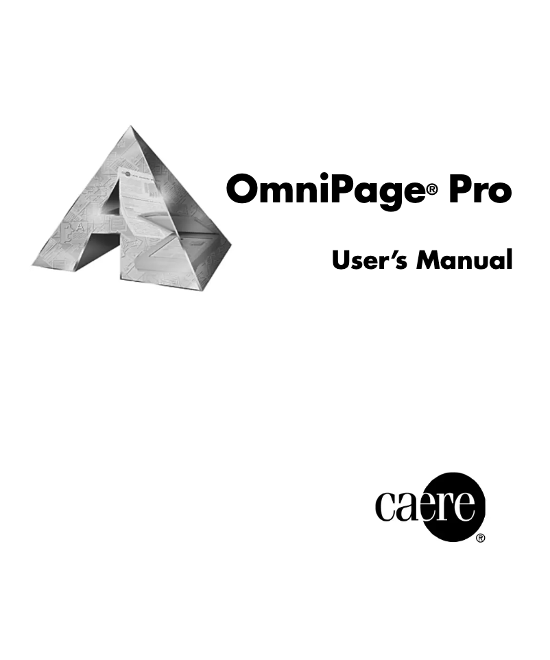 First page image of the manual for OmniPage Pro X (Mac)
