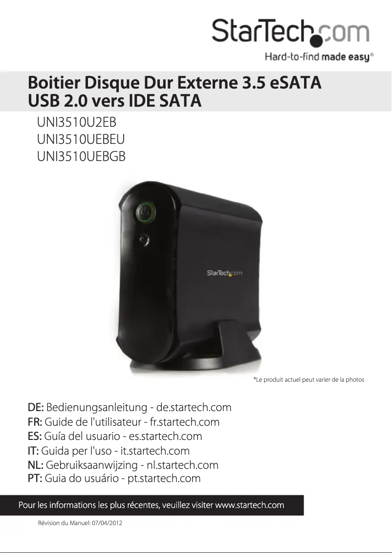 First page image of the manual for UNI3510U2EB