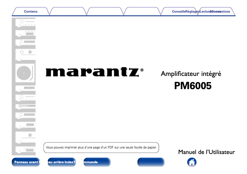 Page 1 of the manual User Manual Marantz PM6005