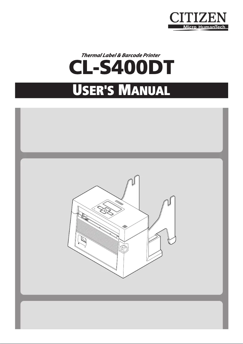 First page image of the manual for CL-S400DT