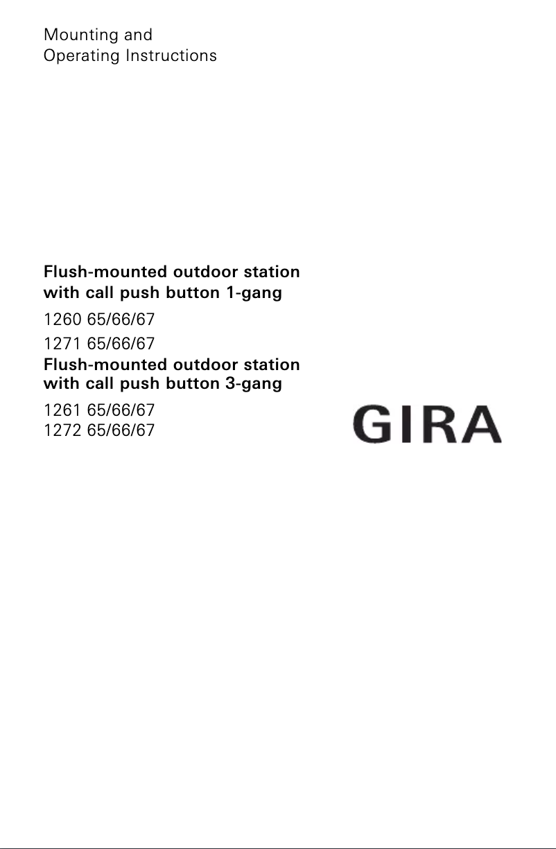 Page 1 de la notice Manuel utilisateur Gira 1260