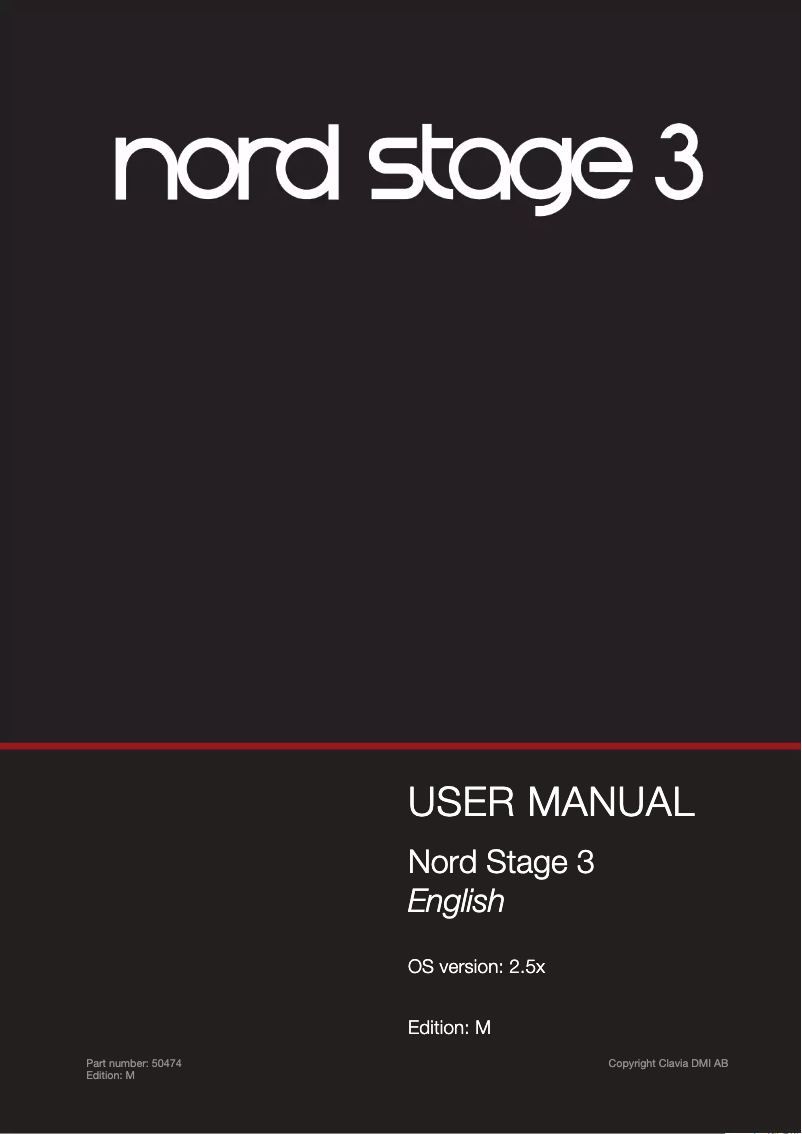 Page 1 of the manual User Manual Nord Stage 3
