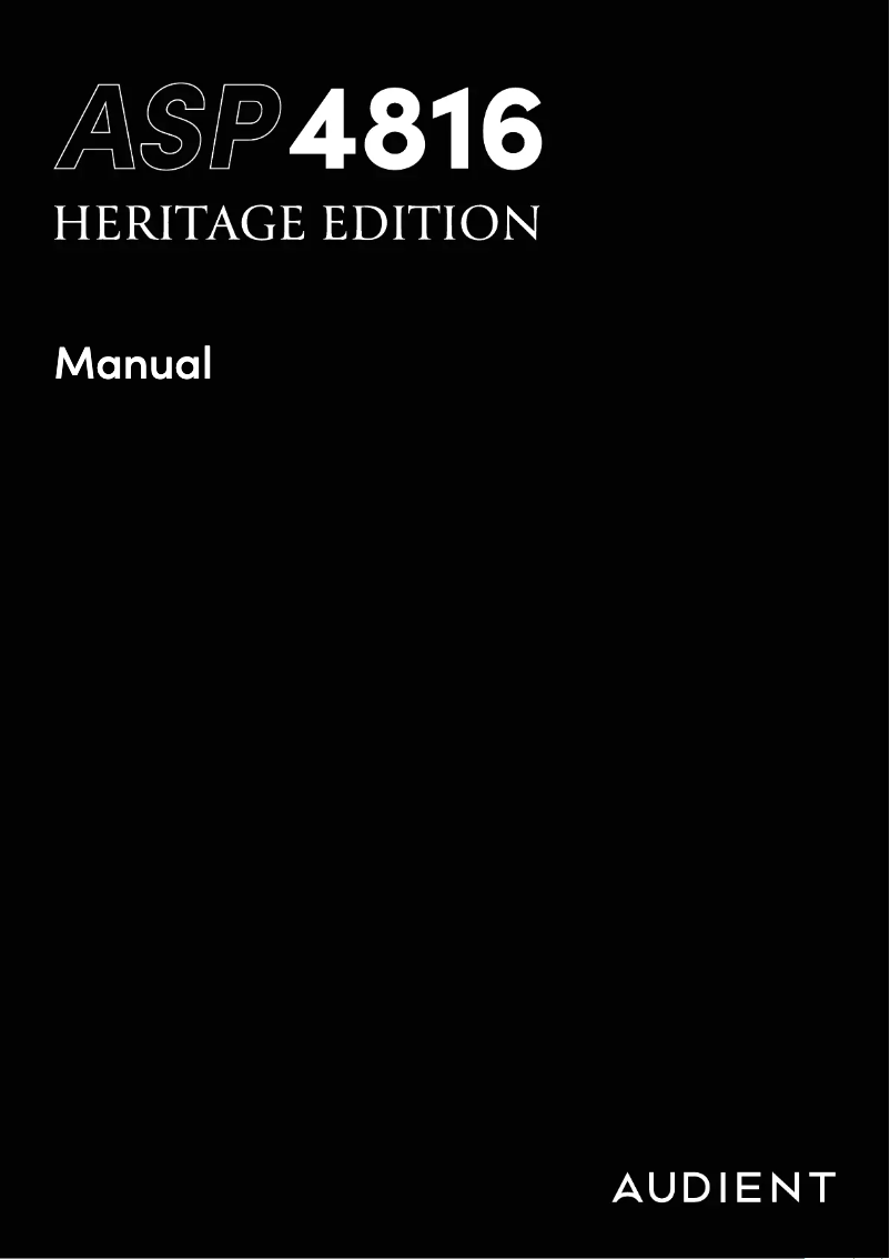 First page image of the manual for ASP4816