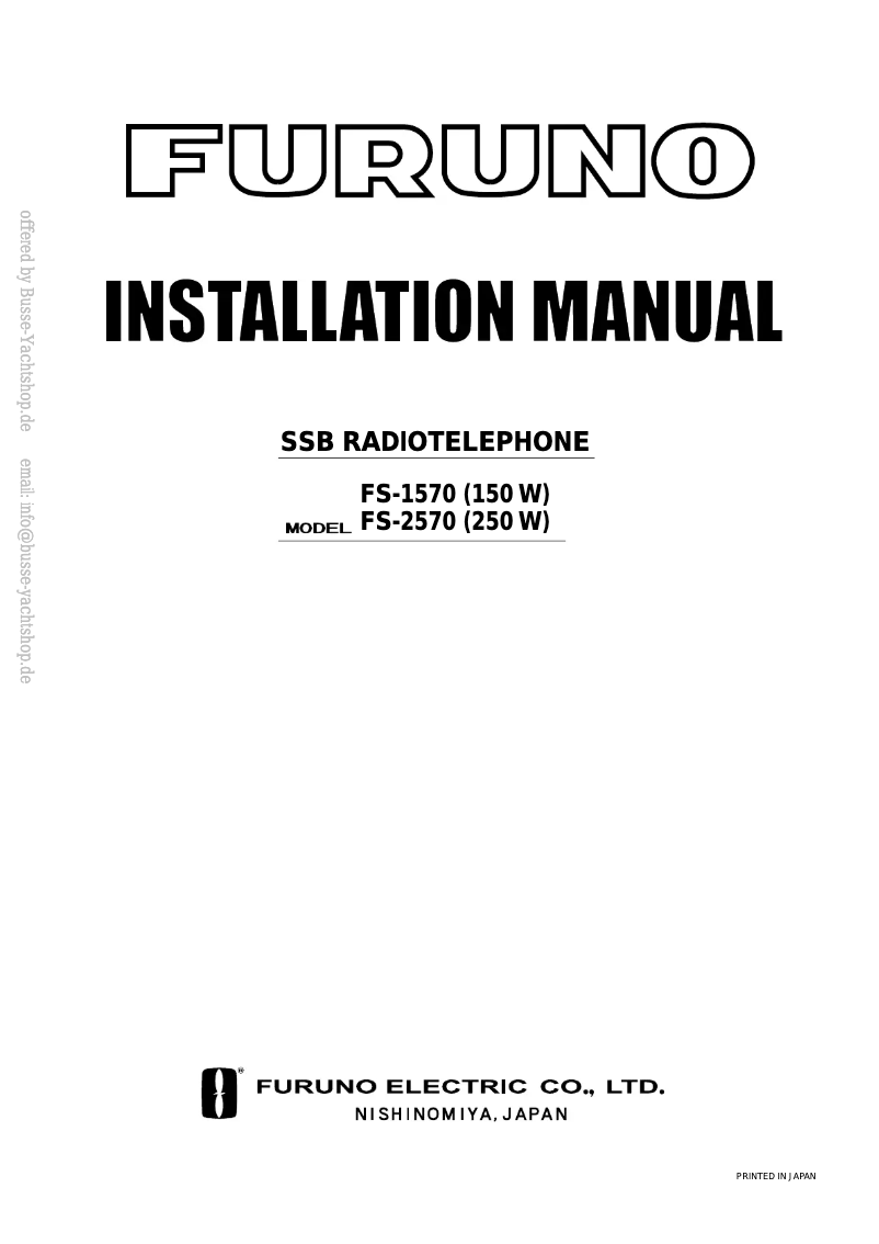 First page image of the manual for FS-1570