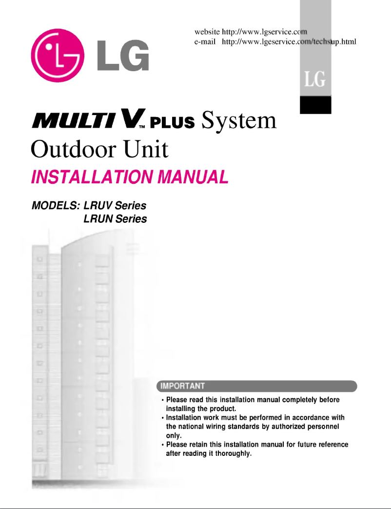 First page image of the manual for LRUC1008TS0