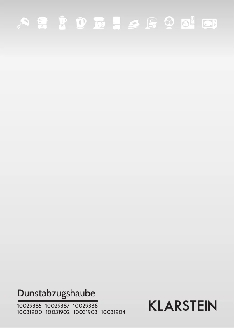 Page 1 of the manual User Manual Klarstein 10029387