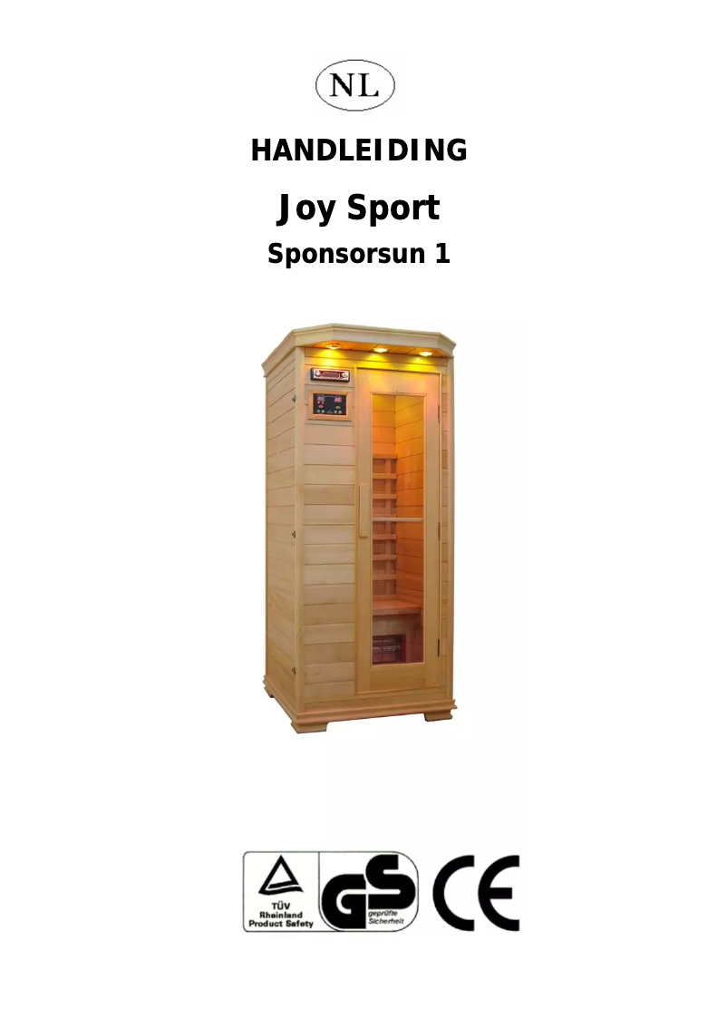 Page 1 of the manual User Manual Joy Sport Sponsorsun 1 Sauna