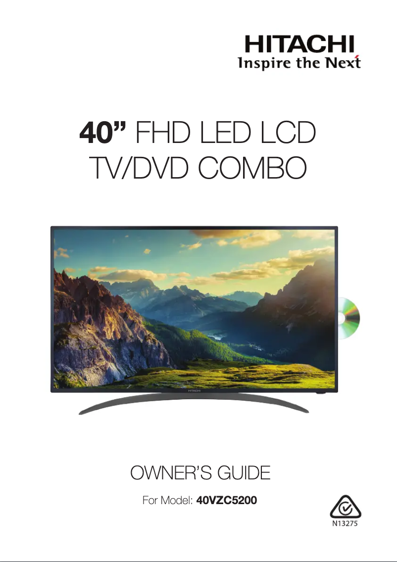 Page 1 of the manual User Manual Hitachi 40VZC5200