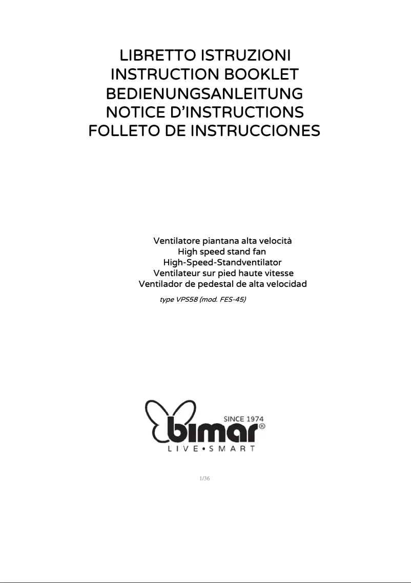 First page image of the manual for VPS58