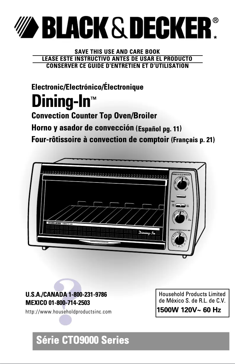 Page 1 of the manual User Manual Black & Decker CTO9000