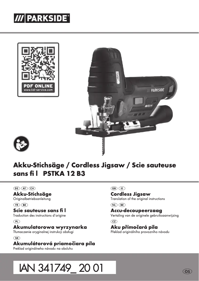 First page image of the manual for PSTKA 12 B3