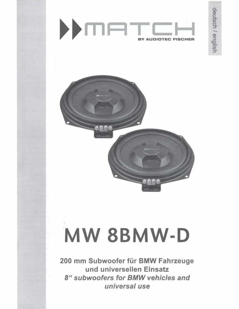 Page 1 of the manual User Manual Match MW 8BMW-D
