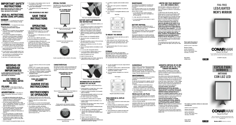 Page 1 of the manual User Manual Conair BEFF3