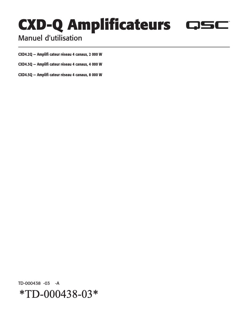 First page image of the manual for CXD4.5Q