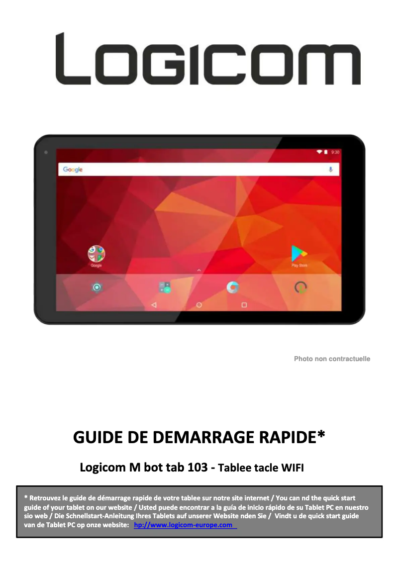 First page image of the manual for M Bot Tab 103