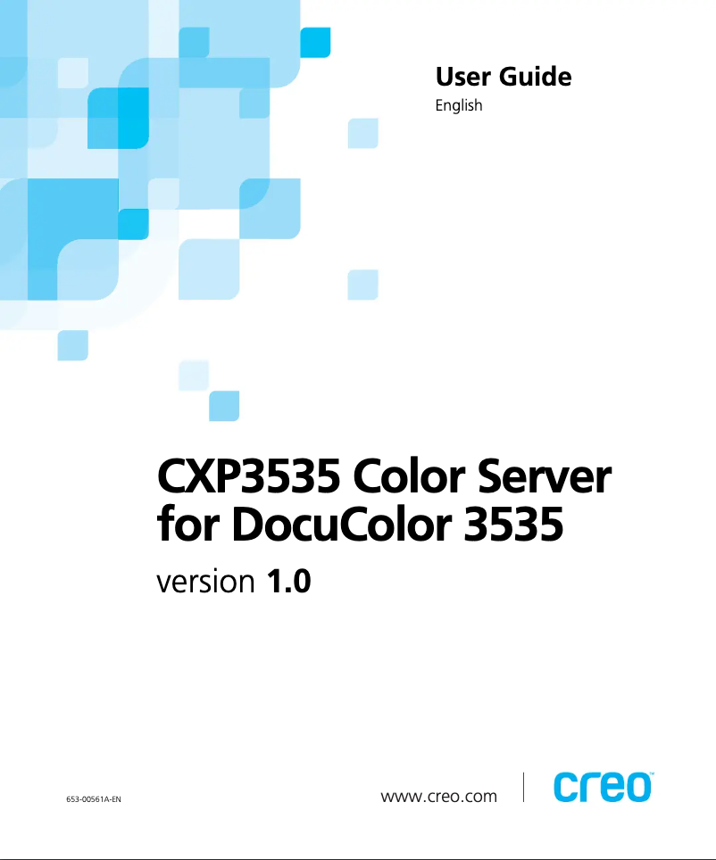 First page image of the manual for DocuColor 3535