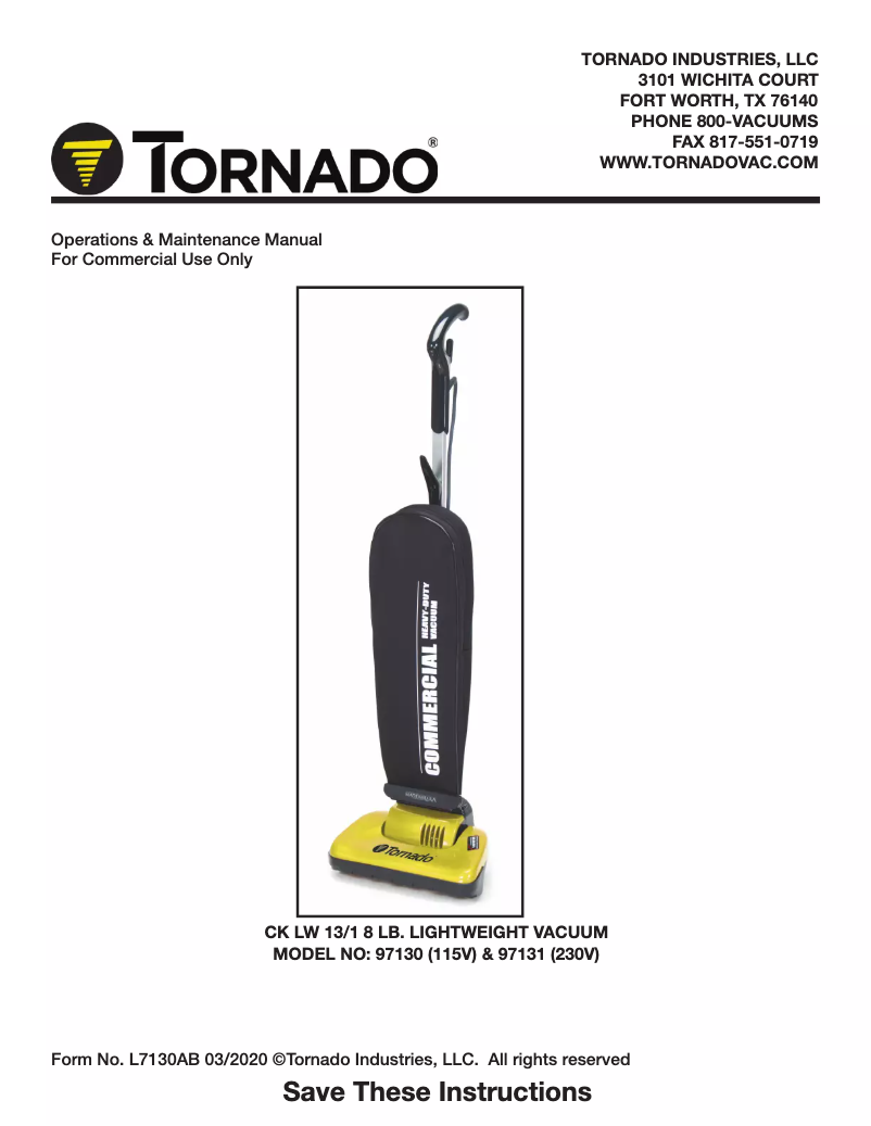 First page image of the manual for 97130