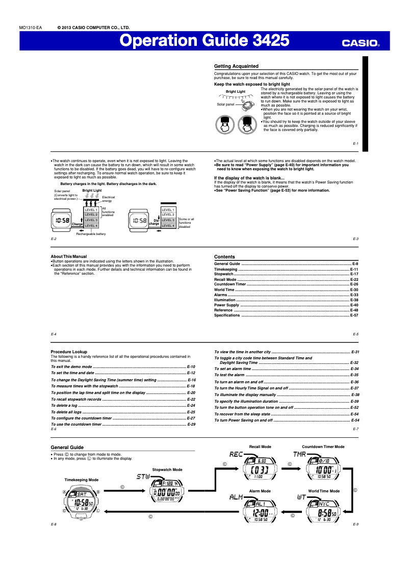 First page image of the manual for 3425
