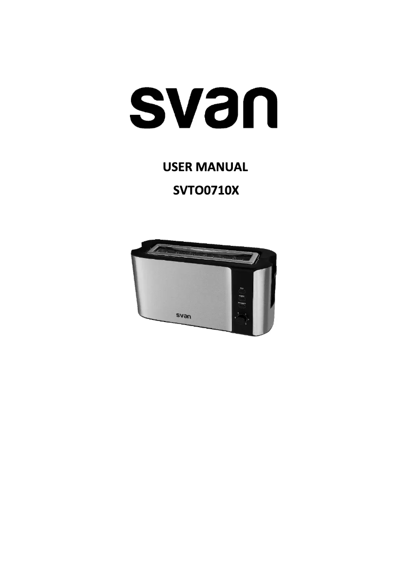 First page image of the manual for SVTO0710X