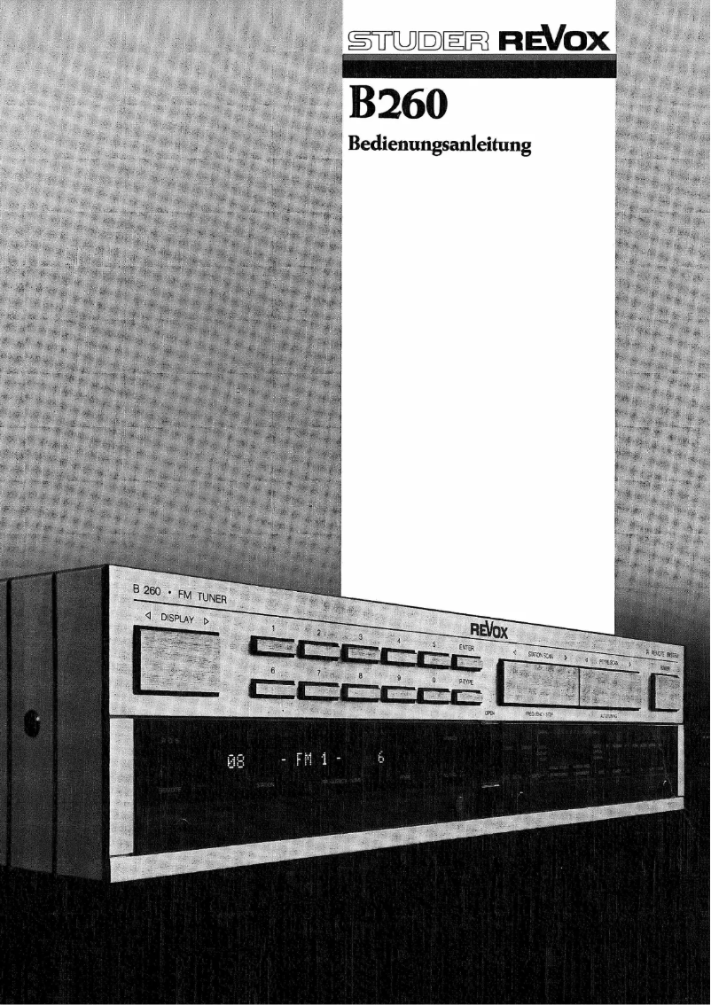 Page 1 of the manual User Manual Revox B260